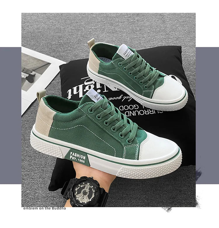 Atmungsaktive Herren-Skateschuhe aus Segeltuch mit weicher Sohle, lässige Turnschuhe, trendige, vielseitige, leichte, rutschfeste Slip-On-Sportschuhe, Größe 37–48