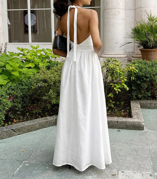 2023 neue Frauen Sommer Baumwolle Lange Kleid Ärmellose Sexy V-ausschnitt Boho Maxi Kleid Lose Stil Lange Kleid Vestidos Kleidung.