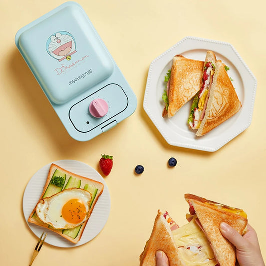 Cartoon Sandwich Machine Home Breakfast Waffle Maker Bread Machine Line Jiuyang Theme Yellow Blue Timing Fried Eggs.
