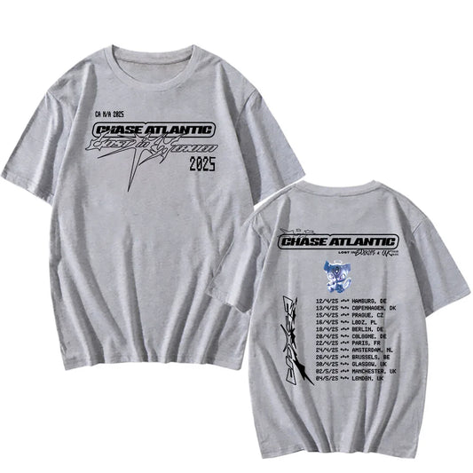Band CHASE ATLANTIC Tour 2025 T-shirt Summer Cotton Short Sleeve Male Tshirts Graphic T Shirts Men Women Clothing Graphic Print.