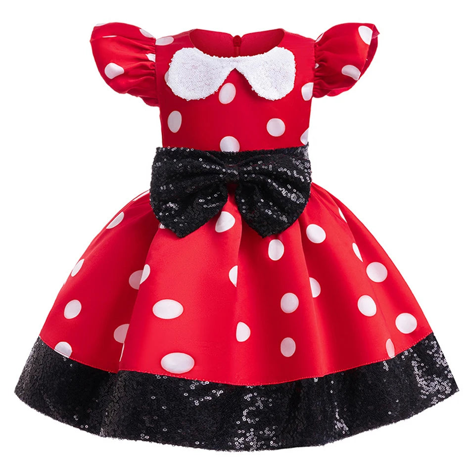 Disney Mickey Minnie Maus Polka Dot Cosplay Baby Mädchen Jungen Kostüm Kinder Maskerade Kleidung Kinder Halloween Karneval Kleid