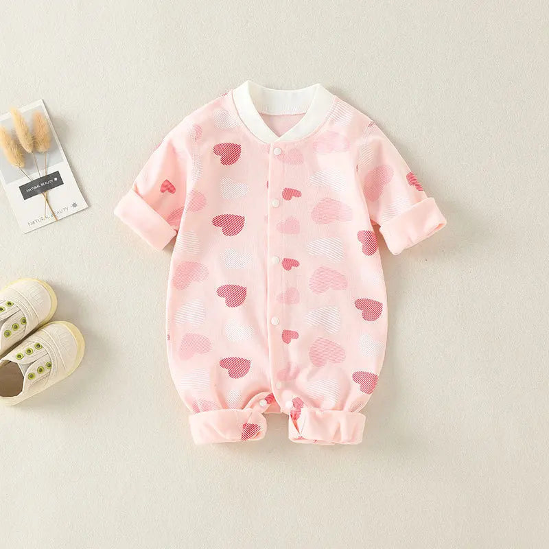 Baby-Body, Baumwolle, bedruckt, langärmelig, für Jungen und Mädchen, für Kleinkinder, Komfort, Creeper, Einteiler, Frühling und Herbst