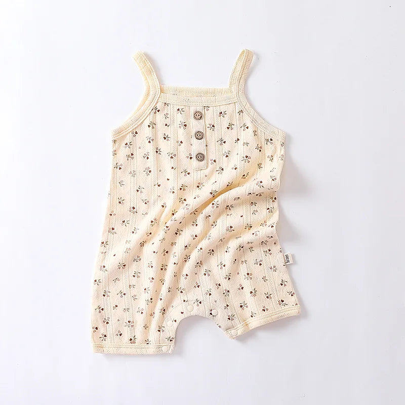 0-24m Neugeborenes Kind Baby Stram pler Mädchen Jungen Sommerkleid ung ärmel los schulter frei Overall niedlichen süßen Bodysuit Outfit