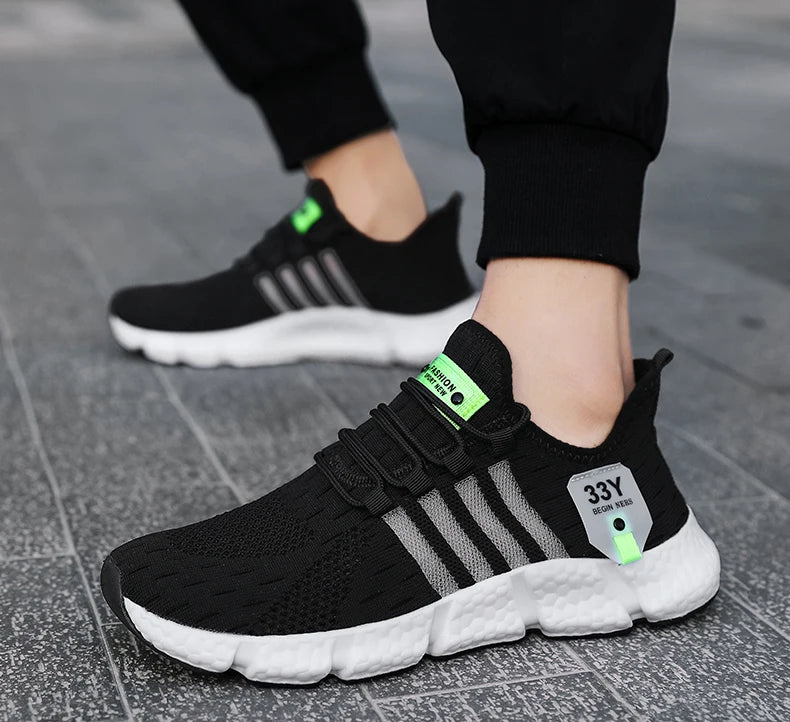 Atmungsaktives Mesh Männer Schuhe Trendy Leichte Fuß Wohnungen Plus Größe Männliche Tennis Turnschuhe Laufen Outdoor Fitness Schuhe 2024