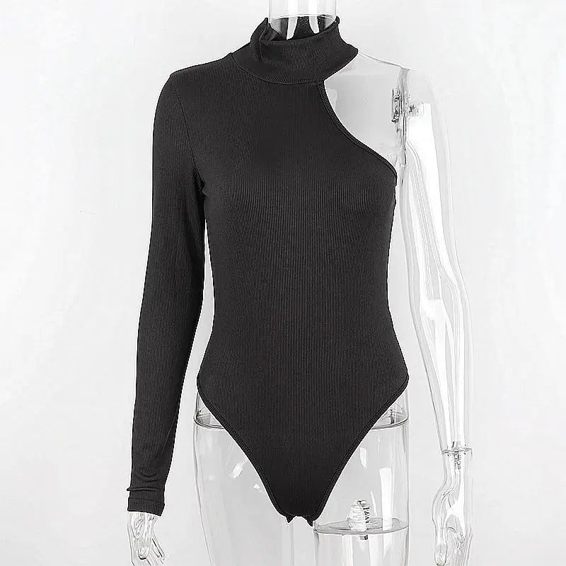 WhereMery Französischer Damen-Overall, sexy, schulterfrei, klein, Stehkragen, langärmelig, Frühling, heißes Mädchen, schlankmachend, unregelmäßig, schick, T-Shirts
