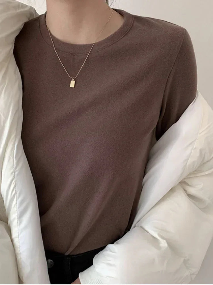 Winter Frauen Pullover T Shirt Frauen Oversize T-Shirt Frau Kleidung Weibliche T Tops Pullover Langarm Rohr Gestrickte T-shirt Top