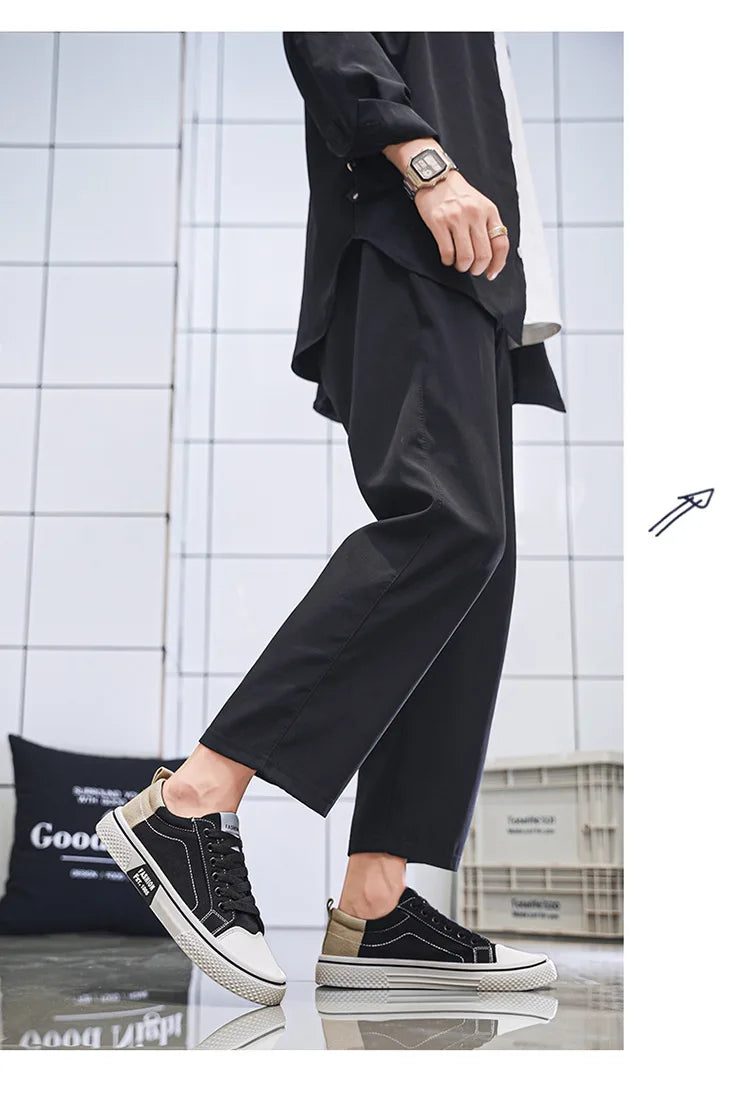 Atmungsaktive Herren-Skateschuhe aus Segeltuch mit weicher Sohle, lässige Turnschuhe, trendige, vielseitige, leichte, rutschfeste Slip-On-Sportschuhe, Größe 37–48