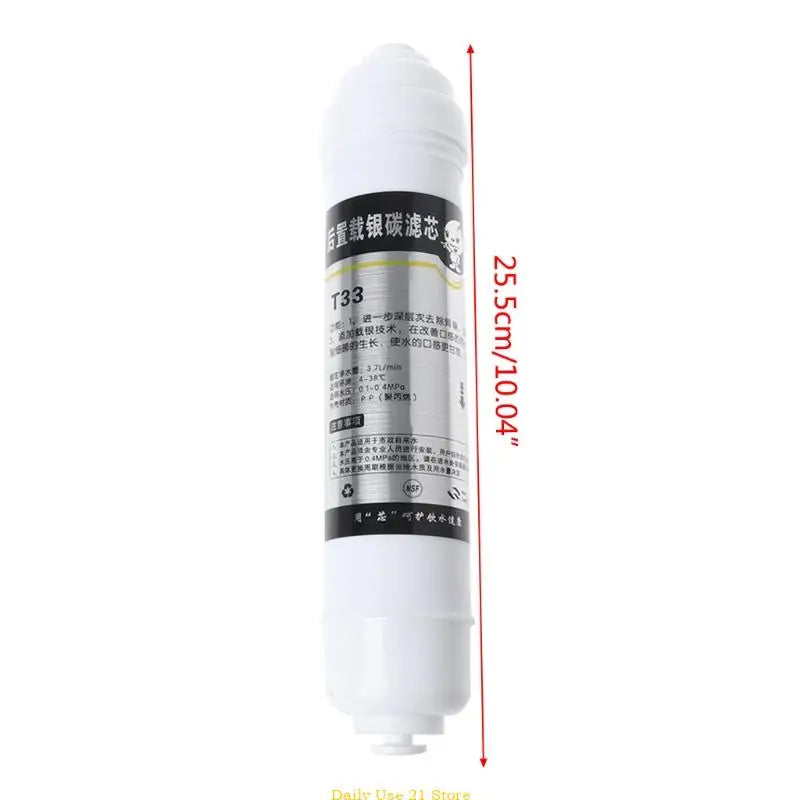 Water Sediment Filter Cartridge Replacement Water Purifier T33 Carbon Ultrafitration Membrane Cartridge Easy to
