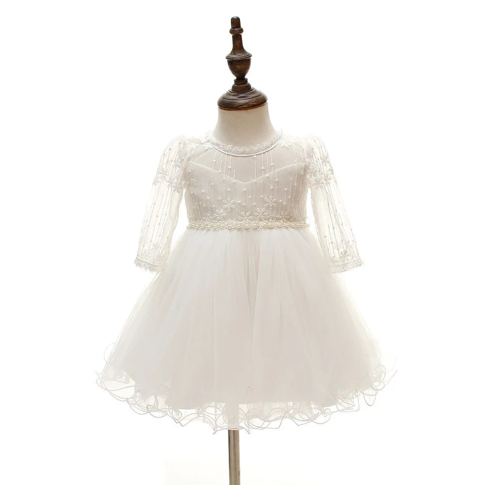 Baby Taufe Weißes Kleid Säuglingskleid Kleid Mädchen Party Geburtstag Hochzeit Prinzessin Kleid Für Kinder Erstkommunion Leistung 0-24M
