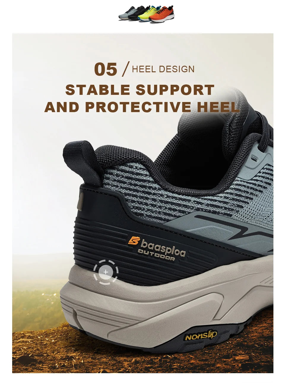 Baasploa Männer Wanderschuhe Komfort Tragen Beständig Outdoor Schuhe Männer Atmungsaktives Mesh Casual Turnschuhe Klettern Nicht-Slip Spitze Up