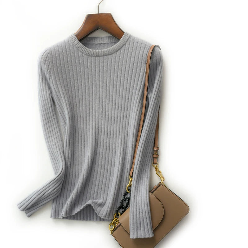 Frauen Pullover Oansatz Herbst Winter Grundlegende Pullover Warme Casual Pulls Jumper Koreanische Langarm Solide Strickwaren Bodenbildung Top