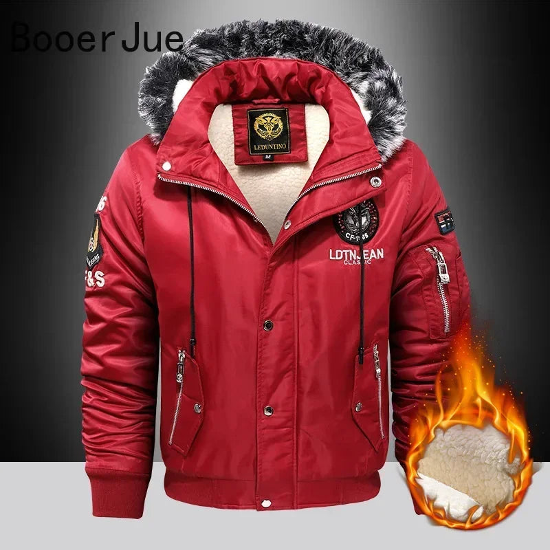 Thick Down & Parka Coat Oversize Plus Velvet Thick 2025 Brand Keep Warm Winter Men's Black Blue Red Padded Jacket Coat Men.