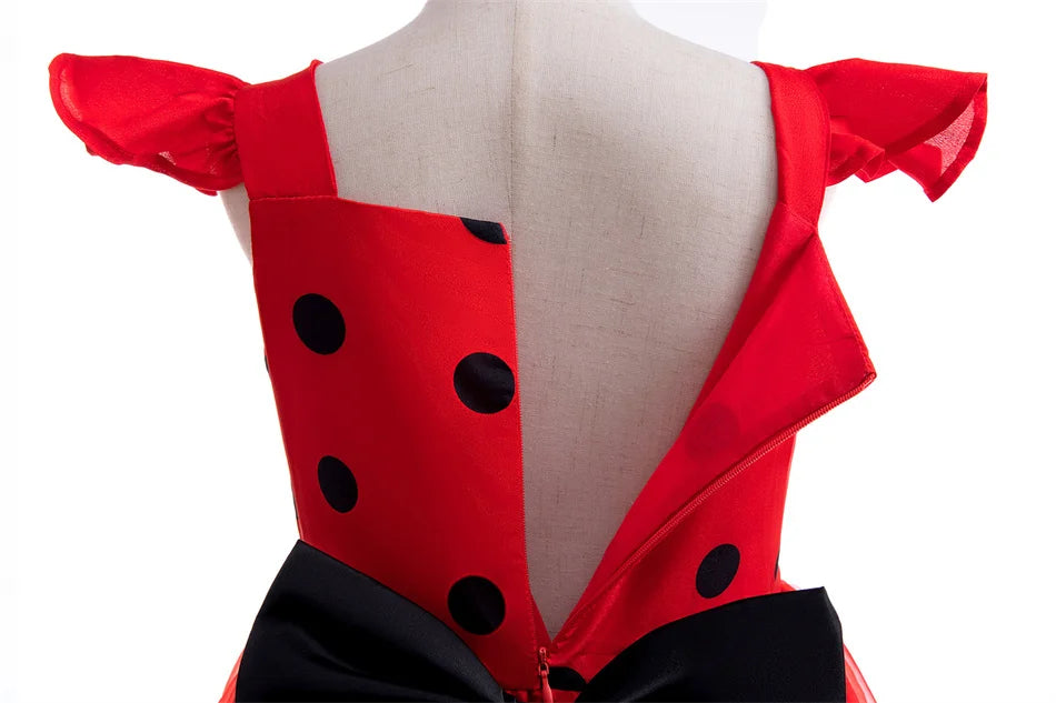 Mädchen Little Beetle Flying Sleeve Cosplay Prinzessin Kleid Geburtstag Halloween Party Kleidung Kinder Marinette Performance Kostüme