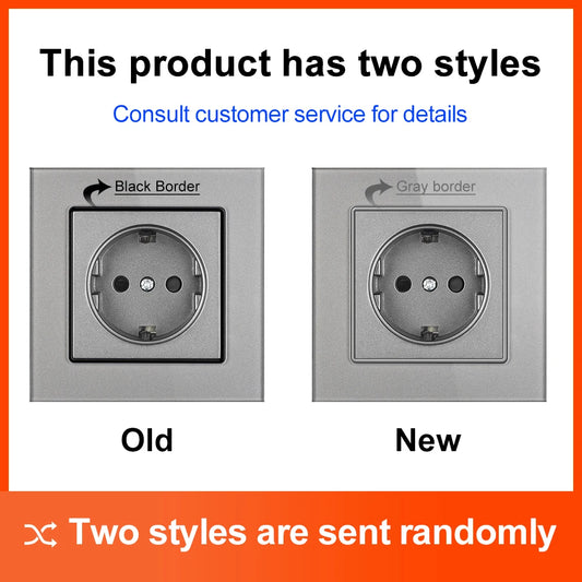 SRAN Eu-Steckdosen 220 V 16 A 82 x 82 mm Glas-Doppel-Dreifach-Wandstecker Russland Spanien Eingebautes Heimbüro.