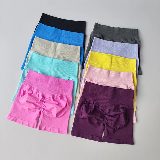 Peach Buttock Lifting Three-point Shorts Summer High Waisted Yoga Shorts Fashionable and Sexy Running Fitness Pants Solid Color.