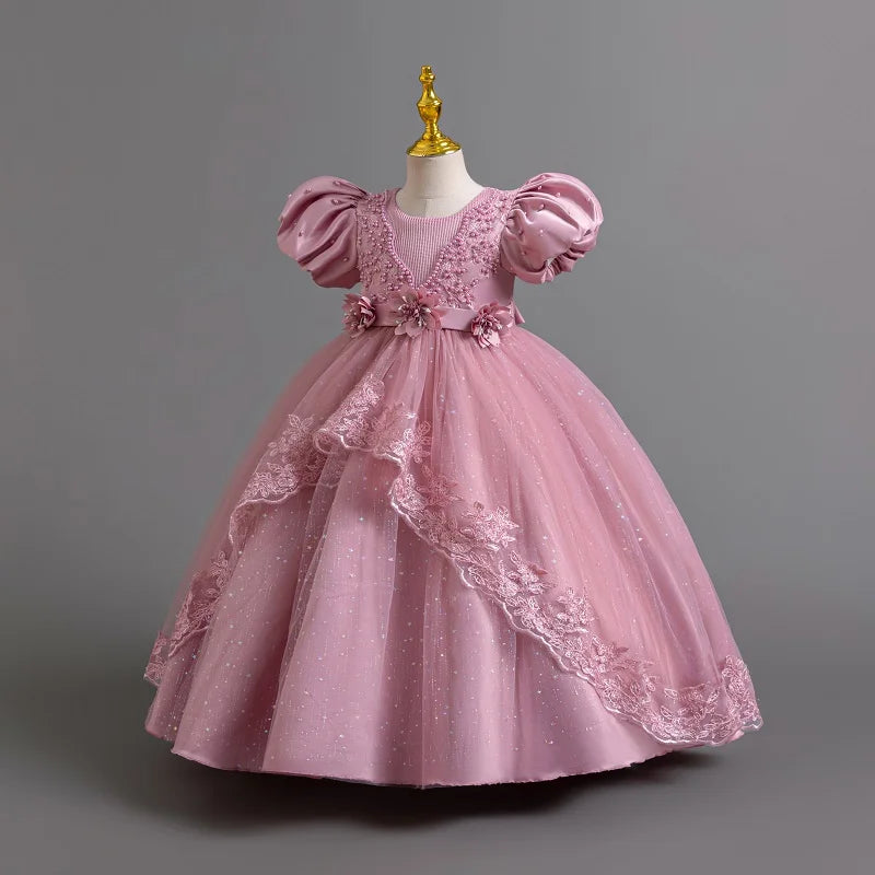 Neue wunderschöne Mädchen Party kleid Eröffnungs feier Kleidung Halloween Performance Tanz Prinzessin Rock 4-12t Weihnachts kleid