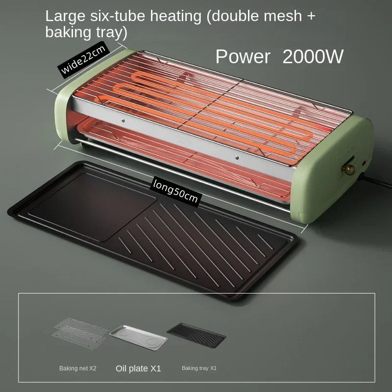 New Electric Oven Household Indoor Grill Grill Skewer Machine Smokeless Barbecue Pot Electric Grill Pan Barbecue Pot.