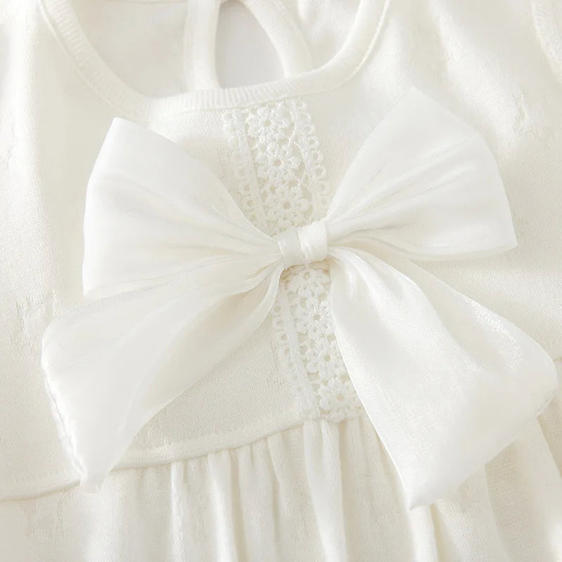 Somenie Baby-Langarm-Body für vier Jahreszeiten, Mädchen, süße Schleife, Rundhalsausschnitt, einteiliges Outfit, Babe-Ausflüge, Kleidungstrends