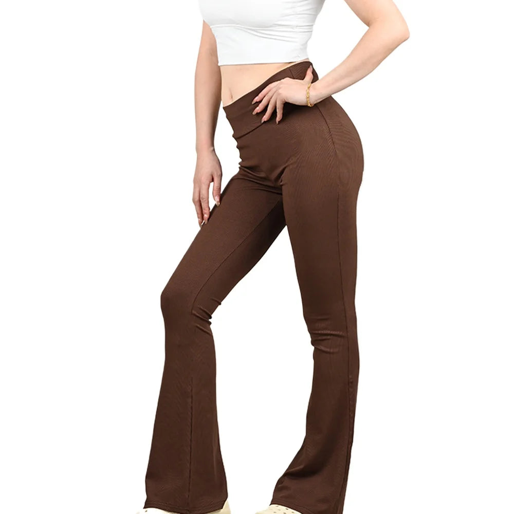 Frauen Flare Leggings Yoga Hosen Famale Hohe Taille Fitness Hosen Mädchen Schlaghosen Yoga Hosen Stretch Gym Casual Sport S-XL