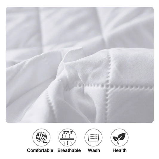 Waterproof Throw Mattress Cover Bed Fitted Sheet Mattress Protector Single/Double/140/160 Muti Size Gray/White.