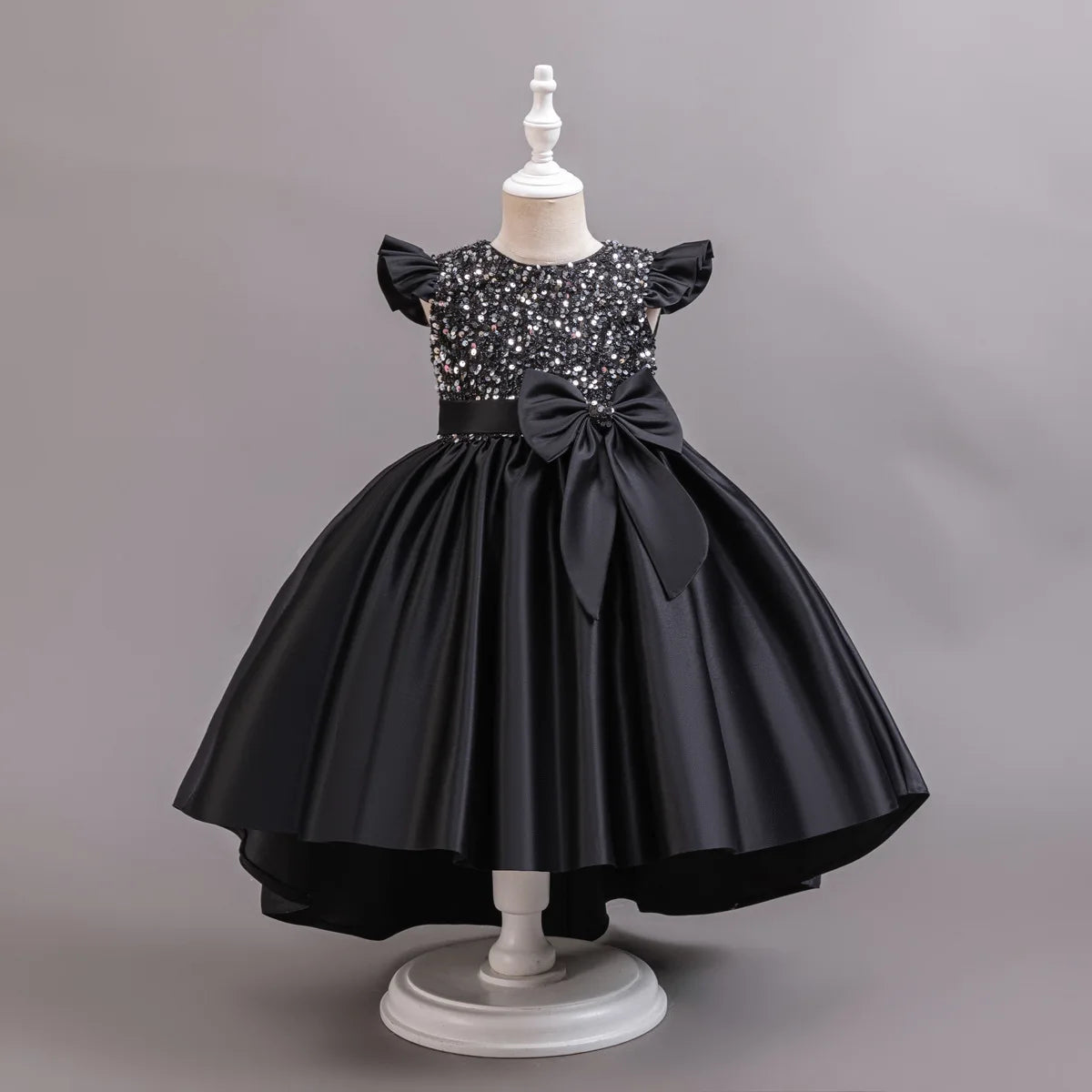 Performance Formelles Partykleid für Mädchen, Kinderkleidung, Paillettenkleider, aktive Kleider für Mädchen, Kinderkleidung, Schwarz, 3 bis 10 Jahre