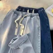 Trendy Marke Frühling Herbst 2023 Neue männer Jeans Lose Fit Vielseitig Arbeitskleidung Stil Koreanische Beiläufige Lange Hosen