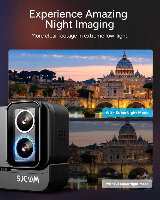 SJCAM SJ20 4K Anti-Shake Action Camera Dual Lens Waterproof 5G WiFi Touch Screen Motion Detection Multifunctional Sports Cam.
