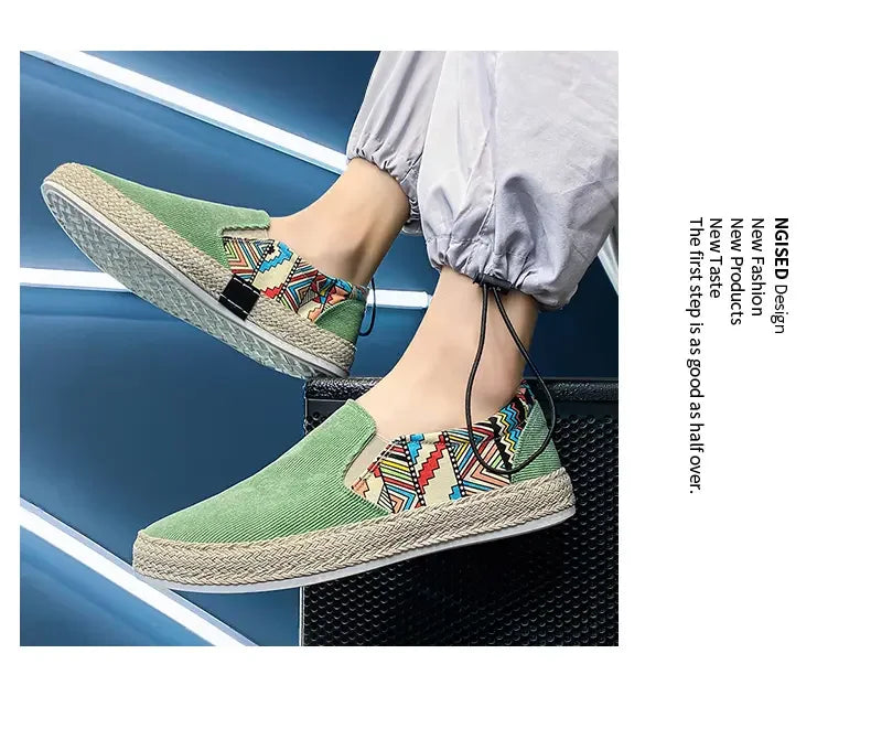 2023Men Turnschuhe Casual Sommer Low-top Cord Schuhe Fischer Schuhe Faul Schuhe Slip-on Tuch Schuhe Trendy männer Schuhe