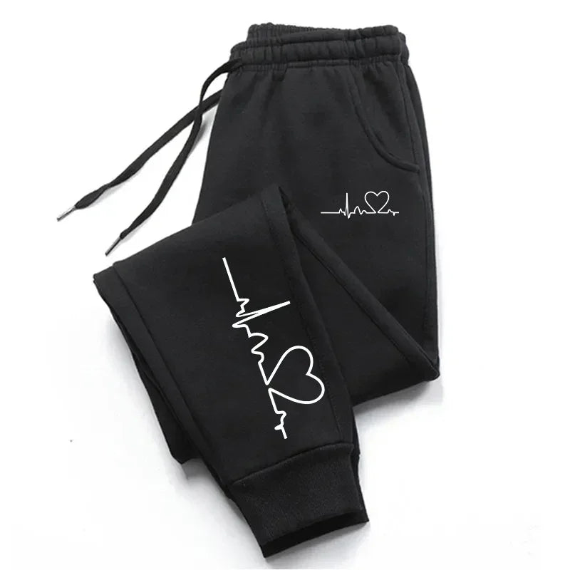 Heiße Verkäufe Frauen Jogginghose Täglichen Casual Hosen Hohe Qualität Fitness Trainingsanzug Hosen Herz Druck Straße Sport Jogging Hosen