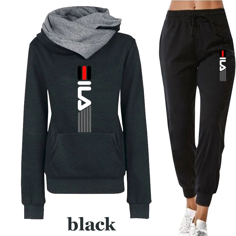 Frühling Und Herbst Frauen Hoodie Trainingsanzug 2-teiliges Set Sweatshirt Set Casual Tops Sport Lange Hosen Weibliche Plus Größe Vetement