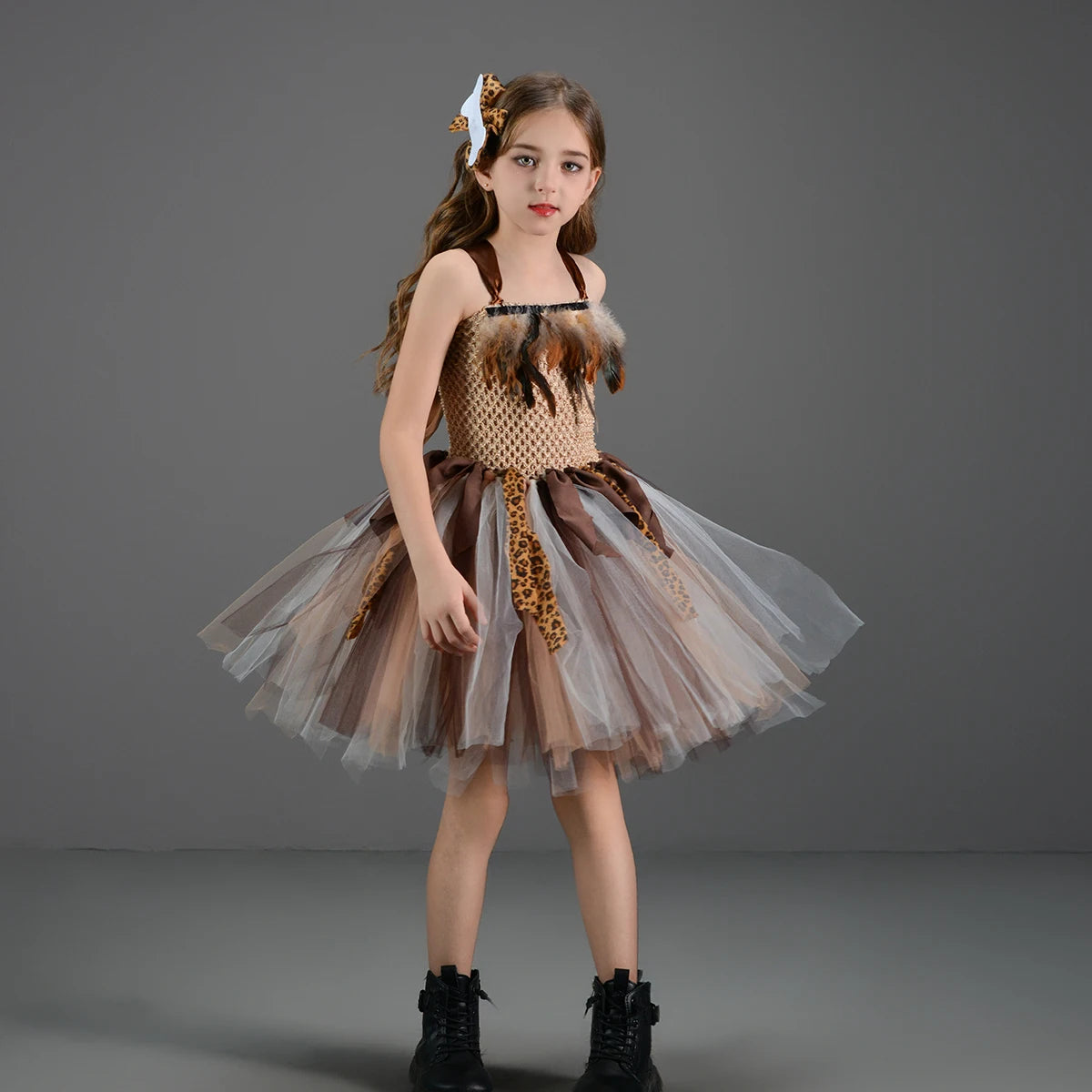 Höhlenmädchen-Kostüm für Kinder, Halloween-Tutu-Kleid, wilder Mann, Baby, Cosplay, Geburtstag, Dschungel, Karneval, Party, Kleider, ausgefallenes Tutus-Outfit