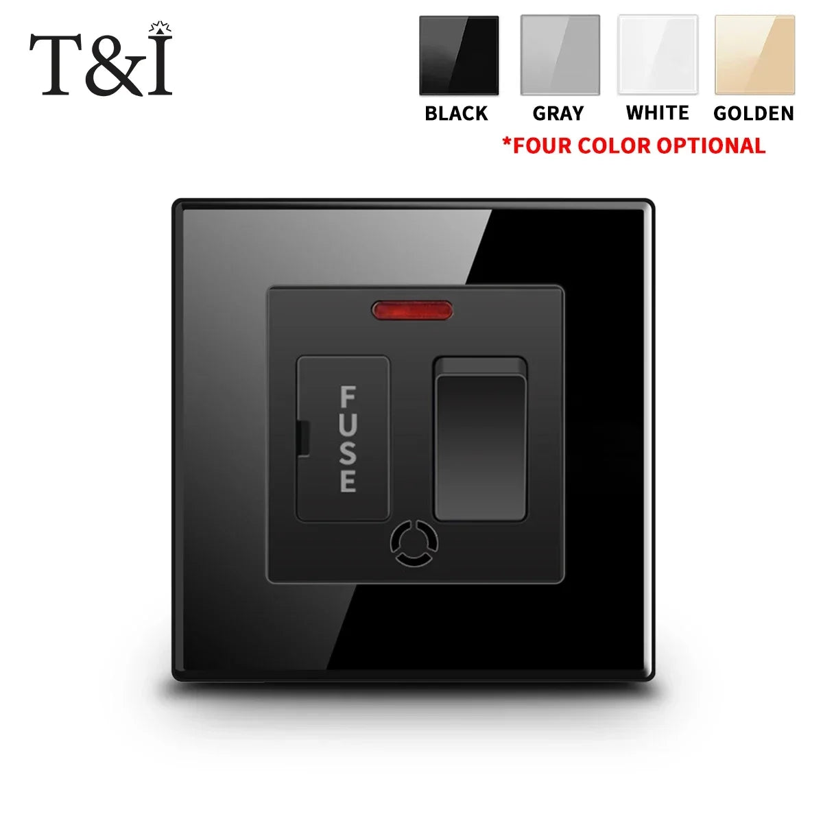 Schaltsteckdose aus gehärtetem Glas, selbstrückstellend, 1 2 3 4 Gang, Wandpaneel nach europäischem Standard nach britischem Standard mit Kontrollleuchte, 86 x 86 mm