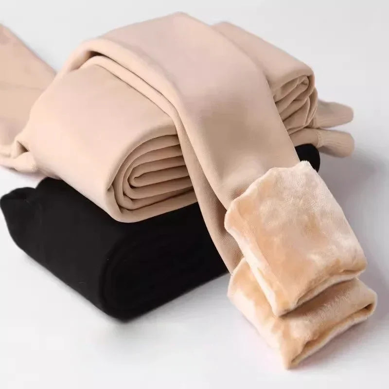 Frauen Winter Verdicken Leggings Warme Hohe Taille Einfarbig Samt für Weibliche Verdickte Samt Strumpfhosen Dehnbare Schwarze Strumpfhosen