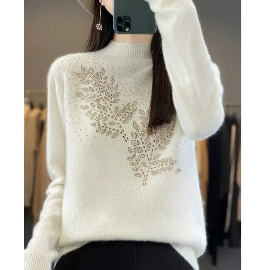 Frauen Pullover Dicke Warme Herbst Winter Mock Neck Mode Pullover Langarm Grundlegende Jumper Stricken Bodenbildung Shirt Koreanische Pullover.