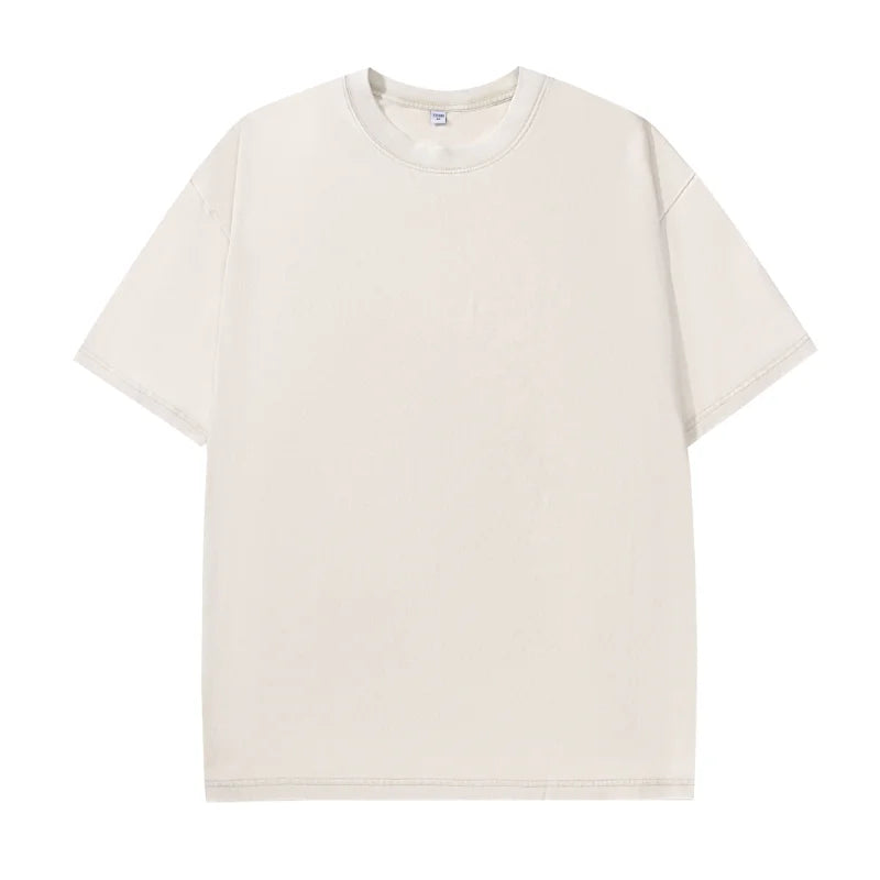 100% Cotton T-shirt Custom Logo Street Trend Short Sleeve T-shirt Embroidery Design European American Size Tops Printing Pattern