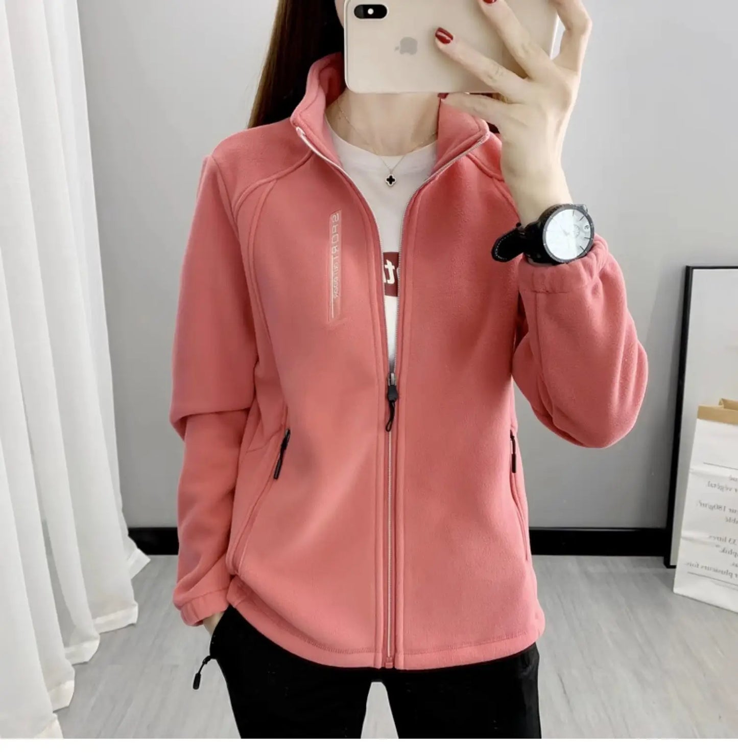 Plus Größe Herbst Winter Polar Fleece Warme Mantel Frauen Sweatshirt Outdoor Sport Casual Zipper Strickjacke Jacke Top Schlank Jugendliche