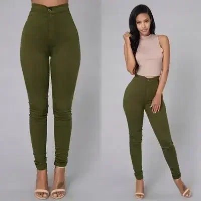Einfarbig Dünne Jeans Frau Weiß Schwarz Hohe Taille Render Jeans Vintage Sexy Lange Hosen Femme Casual Bleistift Hosen Denim Jeans
