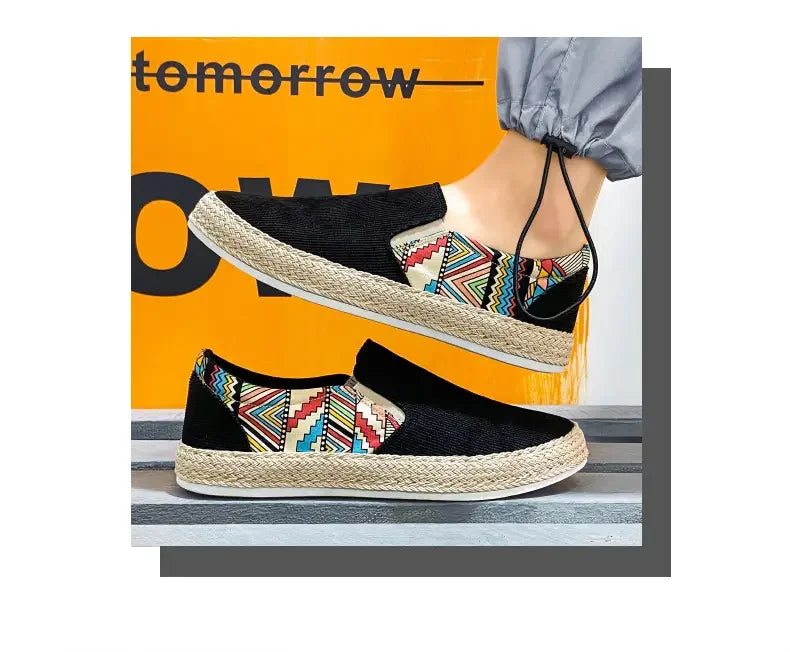 2023Men Turnschuhe Casual Sommer Low-top Cord Schuhe Fischer Schuhe Faul Schuhe Slip-on Tuch Schuhe Trendy männer Schuhe