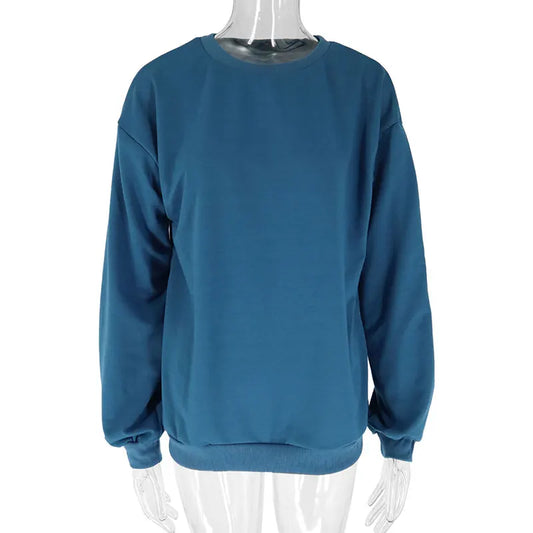 Autumn New No Hoodie Women Streetwear Fashion Long Sleeves Patchwork O-Neck Pullover Lady Versatile Knitted Casual Slim Clothing.