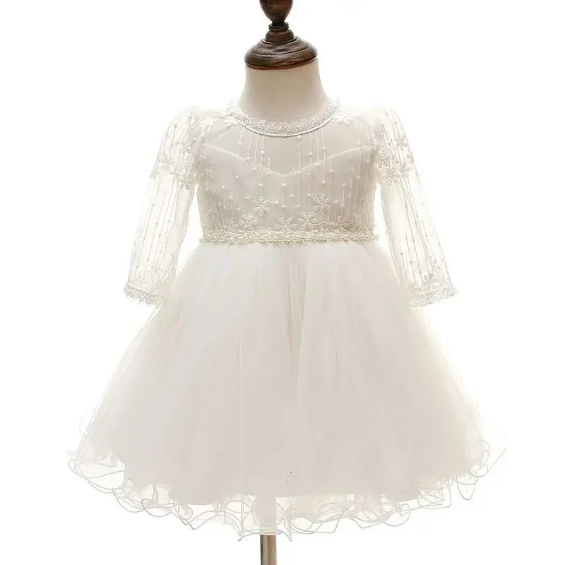 Baby Taufe Weißes Kleid Säuglingskleid Kleid Mädchen Party Geburtstag Hochzeit Prinzessin Kleid Für Kinder Erstkommunion Leistung 0-24M