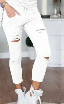 Zerrissene Jeans für Damen, große Größe, zerrissene Hose, Stretch-Bleistifthose, Leggings, Damenjeans, Damenjeans