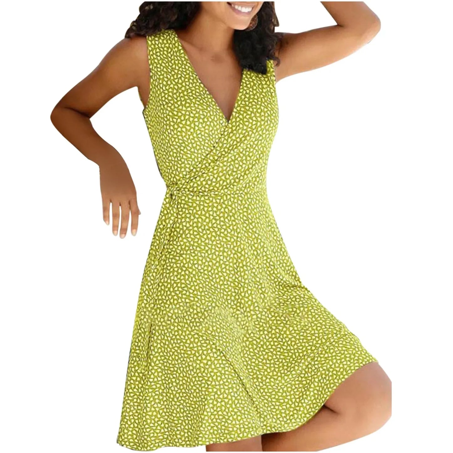 Kleider für Frauen 2025, lässig, Übergröße, Damen, Blumenmuster, Wickelkleid, V-Ausschnitt, Midikleid, A-Linie, Swing, Flügelärmel, Midi, Vestidos de Fiesta