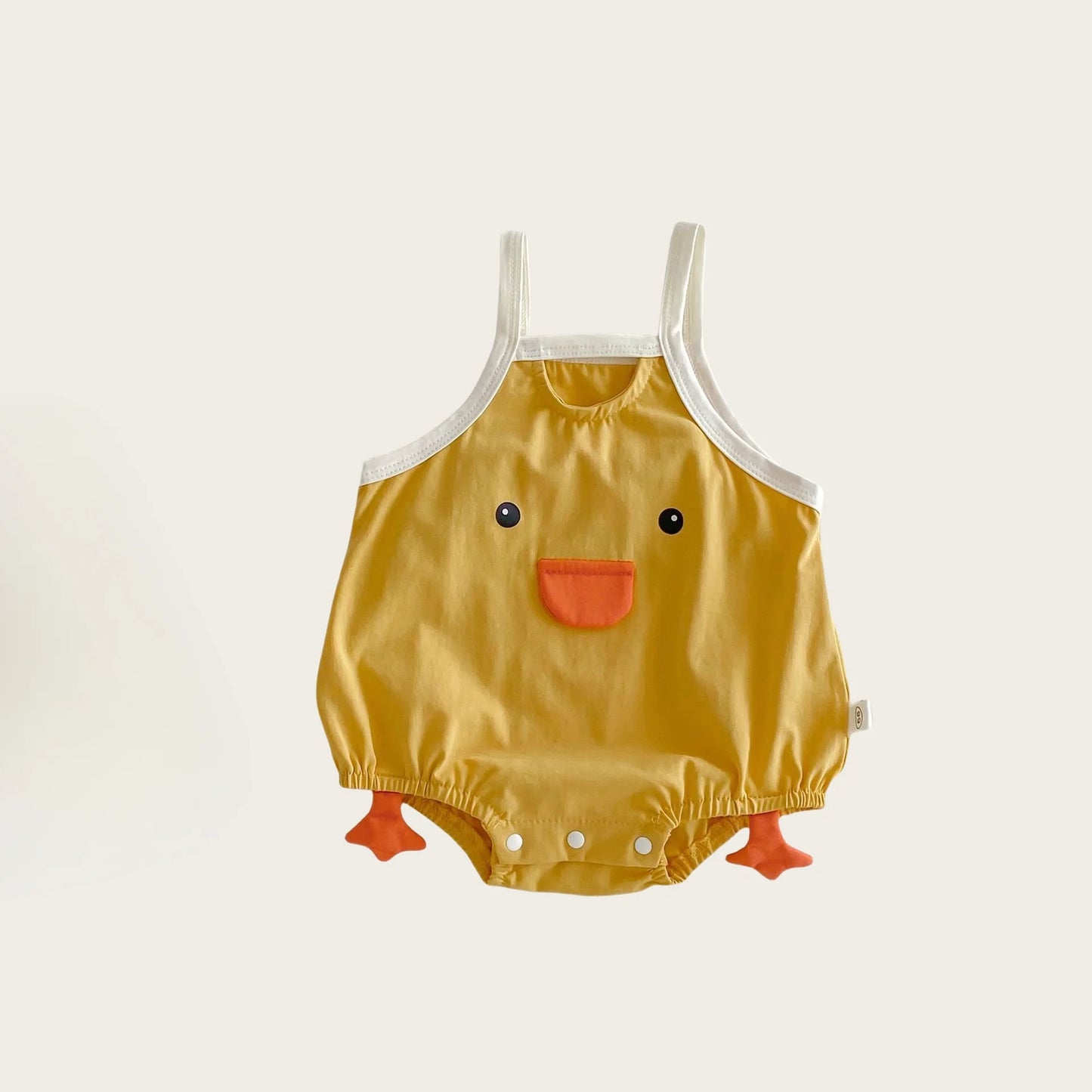 0–2 Jahre Baby-Strampler aus Baumwolle mit Tier-Cartoon-Motiv – bezaubernde Enten- und Bären-Designs – weich und bequem für Babykleidung