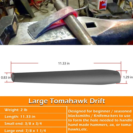 Blacksmith Drifts Kit Großer Hammer Tomahawk Maus Axt Drifts Hammer Eye Drift Tool Kit für Blacksmith Knifemakers