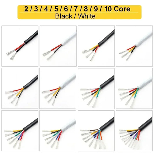 2 Core Wire MultiColor Sheathed Cable 10 9 8 7 6 5 3 4 Core Cable Electronic Audio Wire For Speaker Audio LED Strip Automotive.