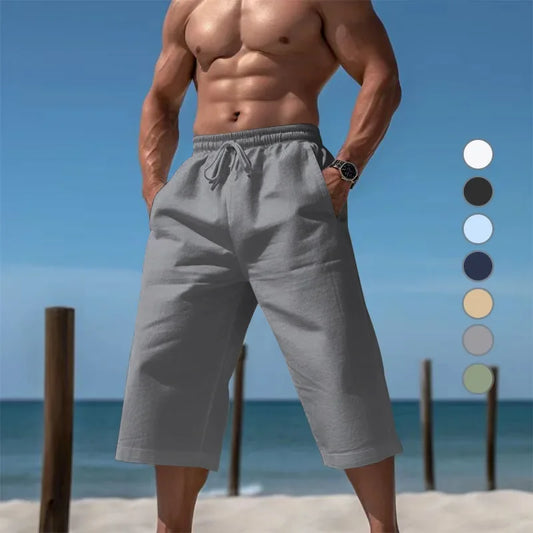 Grenzüberschreitende Sommer-lose und atmungsaktive Capri-Hose, Herrenmode, lässige, atmungsaktive Shorts, Jogginghose für Herren.