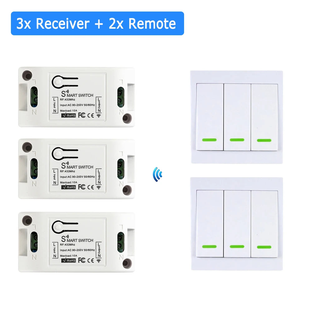 CENFAYA 433 Mhz Drahtlose Fernbedienung Lichtschalter AC 110 V 230 V 220 V Empfänger Modul 1 2 3 Gang Wand Panel Sender EIN/AUS.