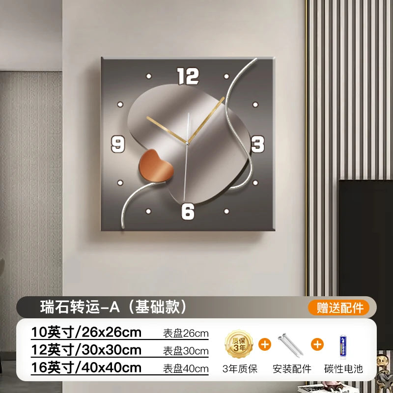 Stein zu laufen Wanduhr Wohnzimmer moderne Licht Luxus Dekoration Uhr hängen Wand leuchte High-End-Sinn Restaurant Uhr