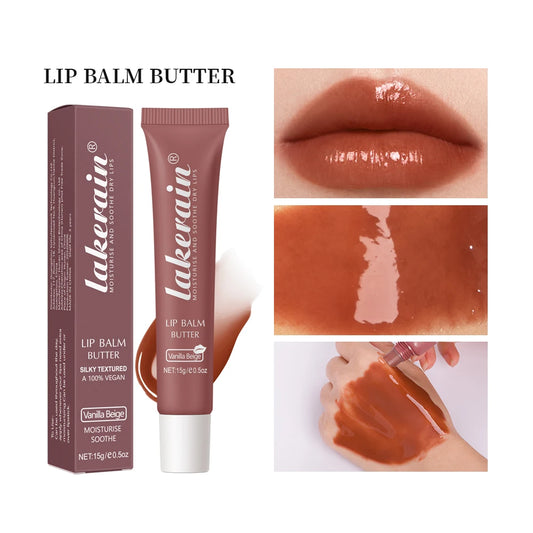 3pcs/Kit Butter Moisturizing Lip Gloss Oil Jelly Lipgloss Liquid Lipstick Lip Tint Brown Sugar Crystal Lip Balm.