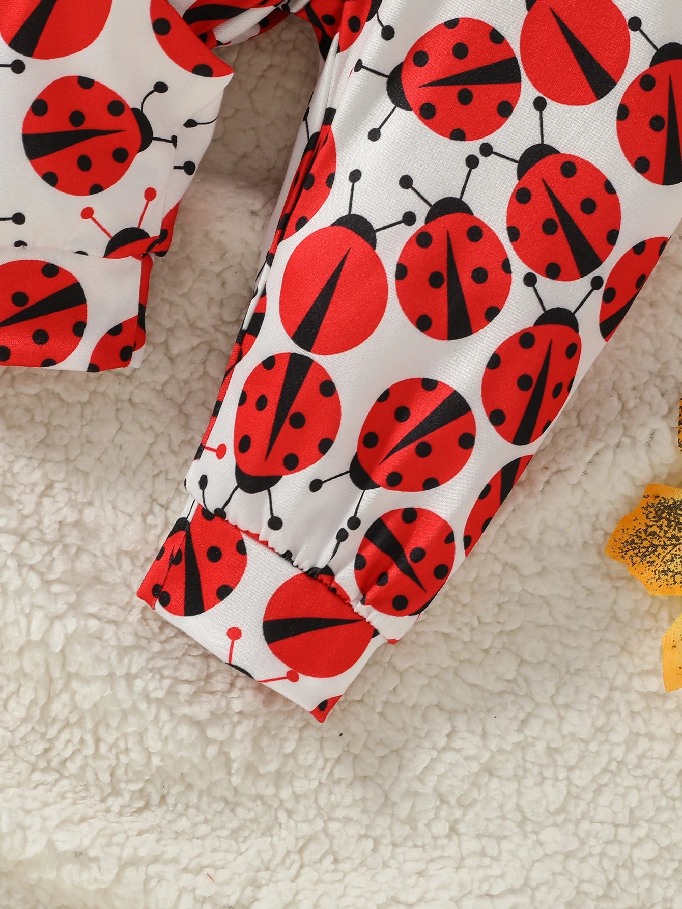 3-28M Baby Girl Fashion Clothes Infant Long Sleeve Cartoon Ladybird Bodysuit +Pant Set+Headband 3PCS.